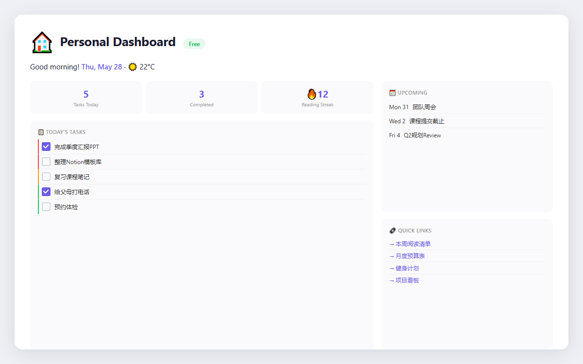 Personal Dashboard
